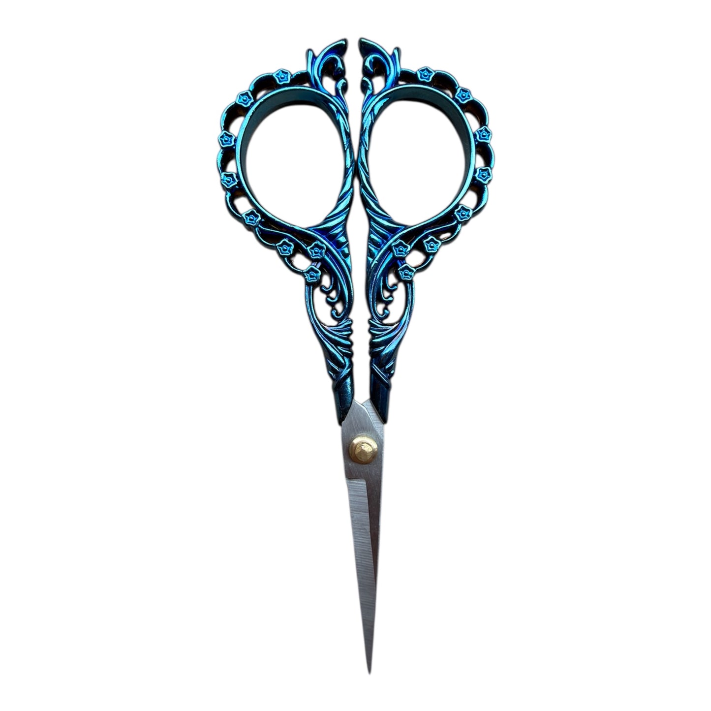 Vintage Small Scissors with European Flower Pattern