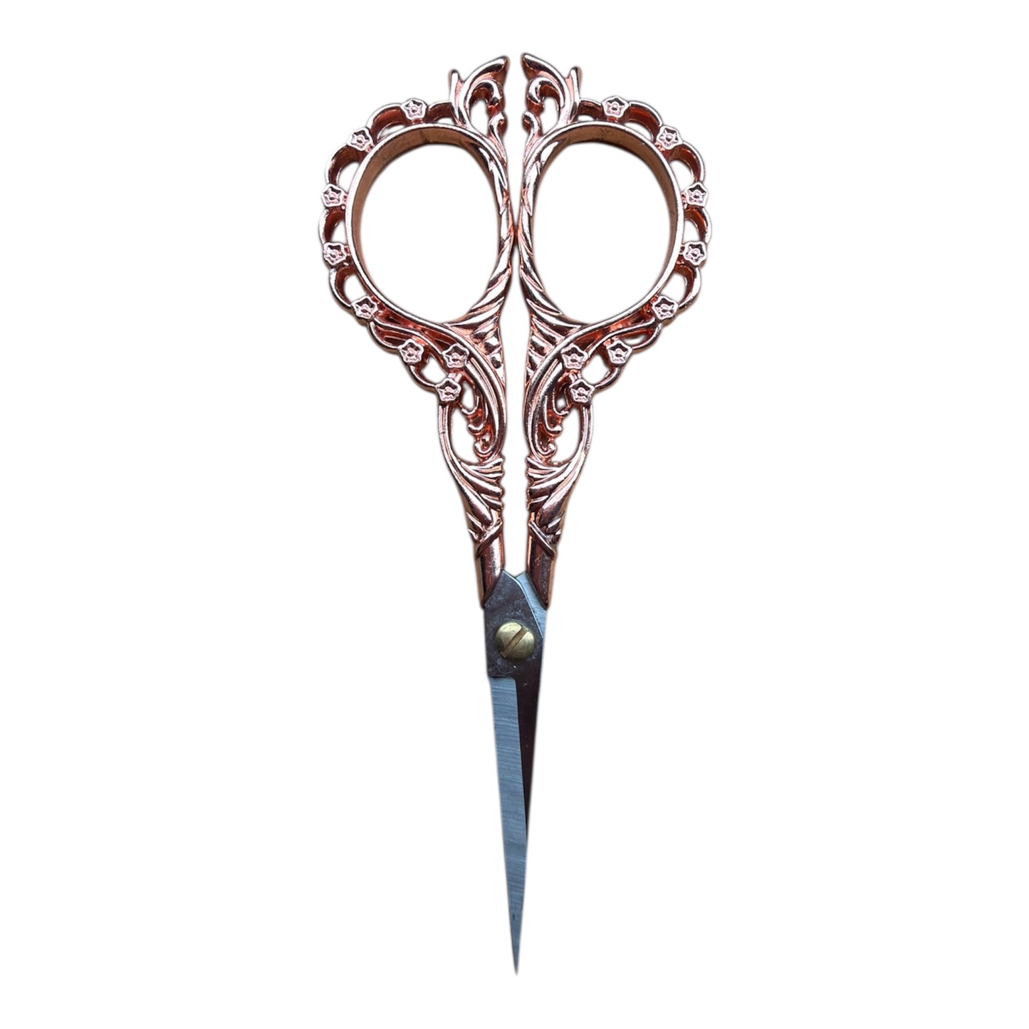 Vintage Small Scissors with European Flower Pattern