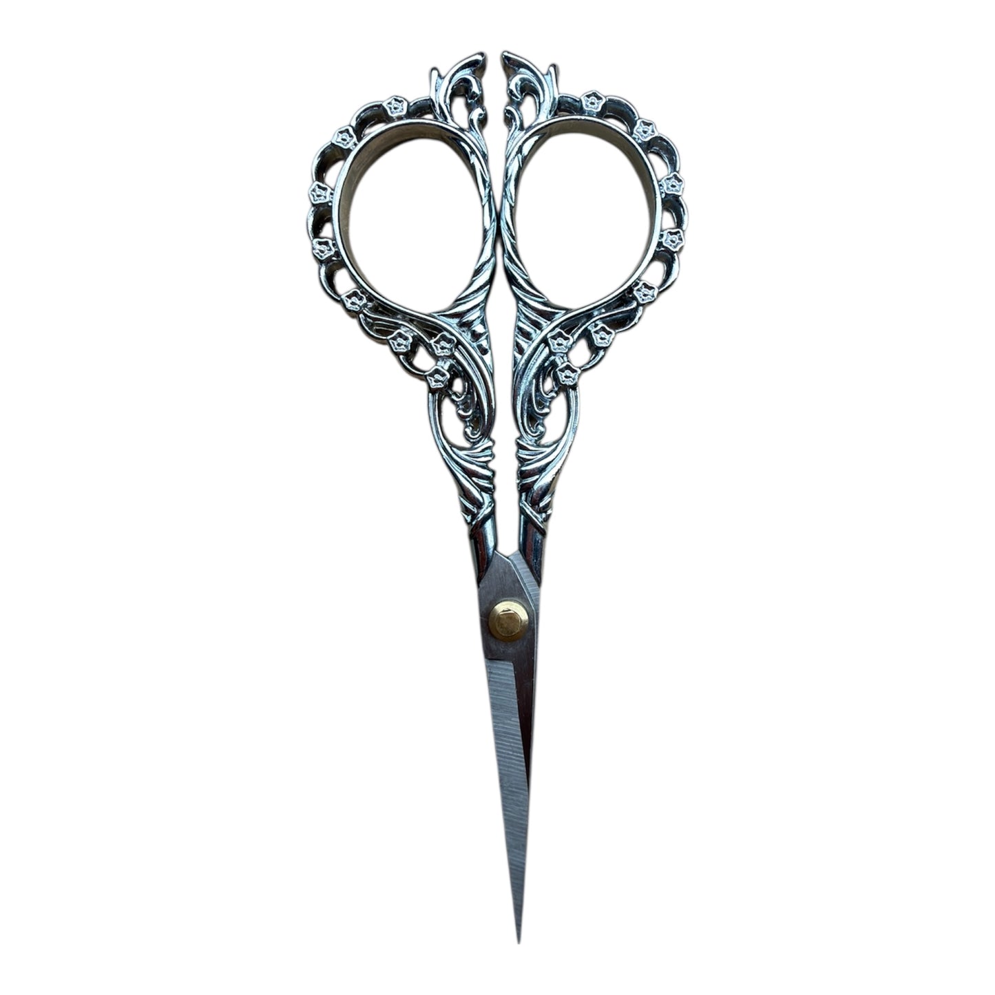 Vintage Small Scissors with European Flower Pattern