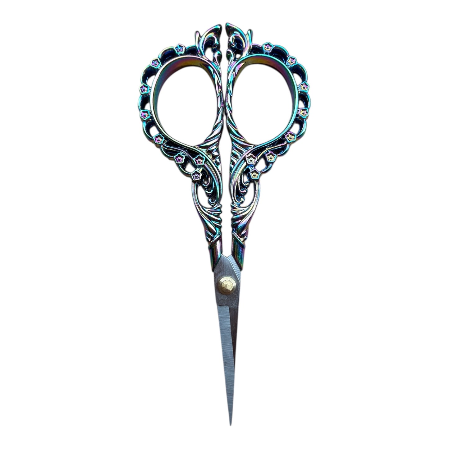 Vintage Small Scissors with European Flower Pattern