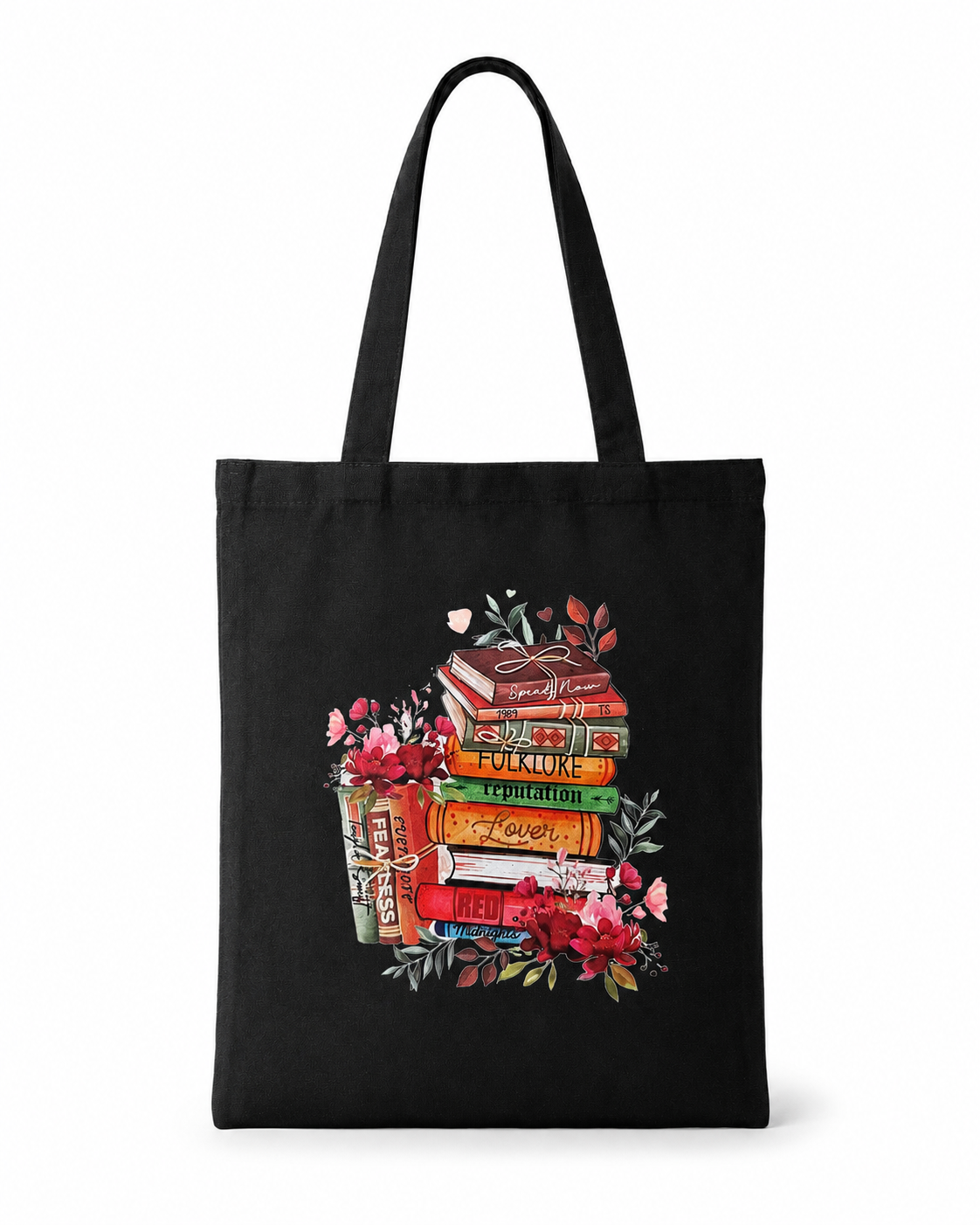 🖤 Black Bookish Canvas Tote
