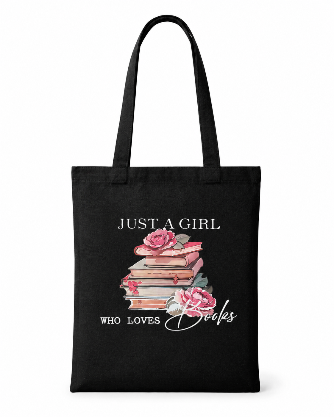 🖤 Black Bookish Canvas Tote