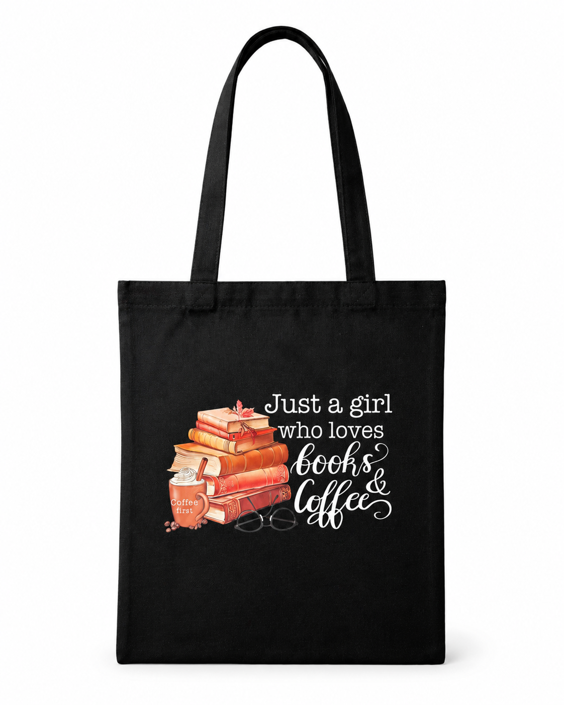 🖤 Black Bookish Canvas Tote