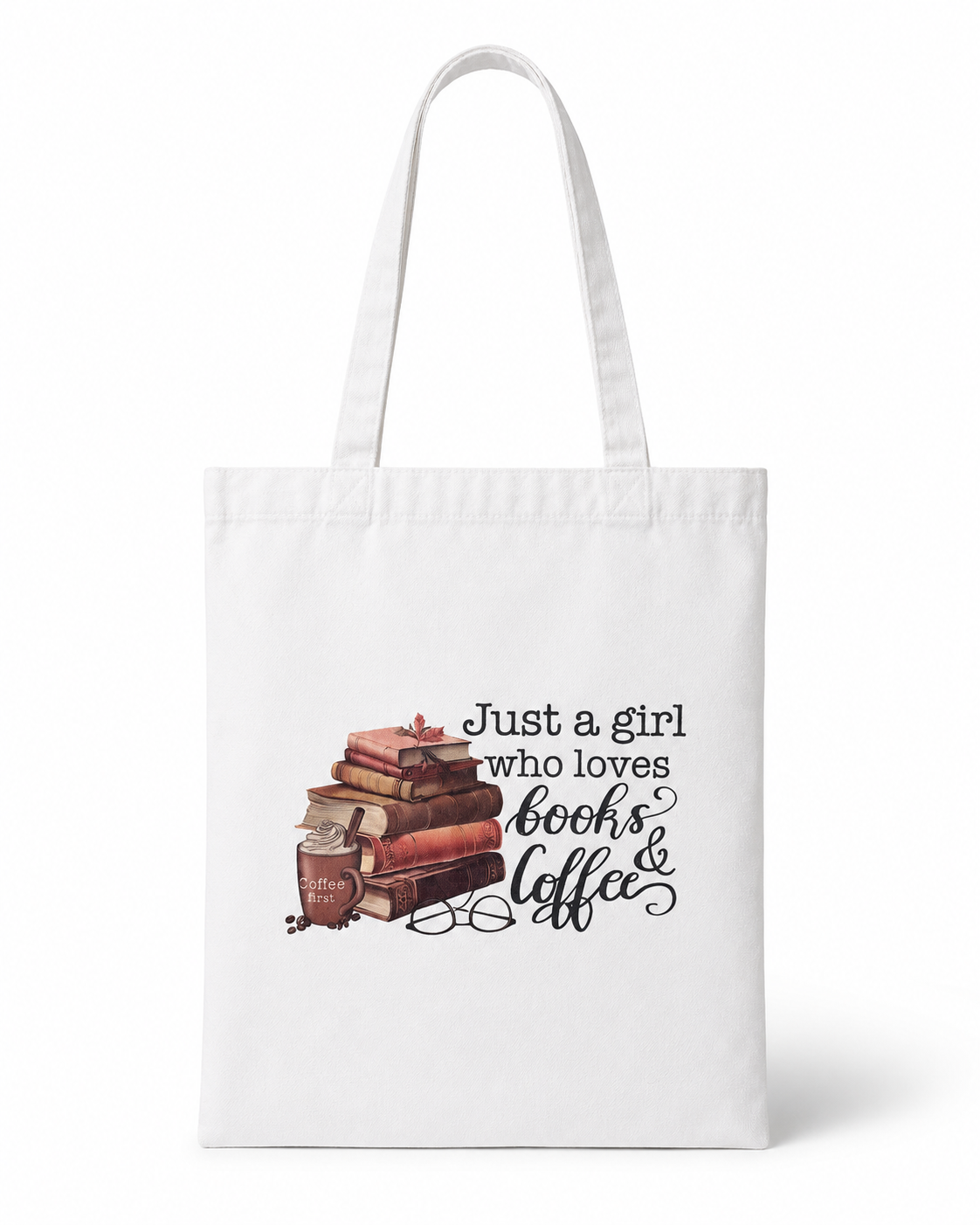 🤍 White Bookish Canvas Tote