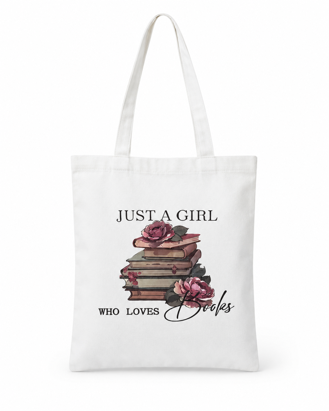 🤍 White Bookish Canvas Tote