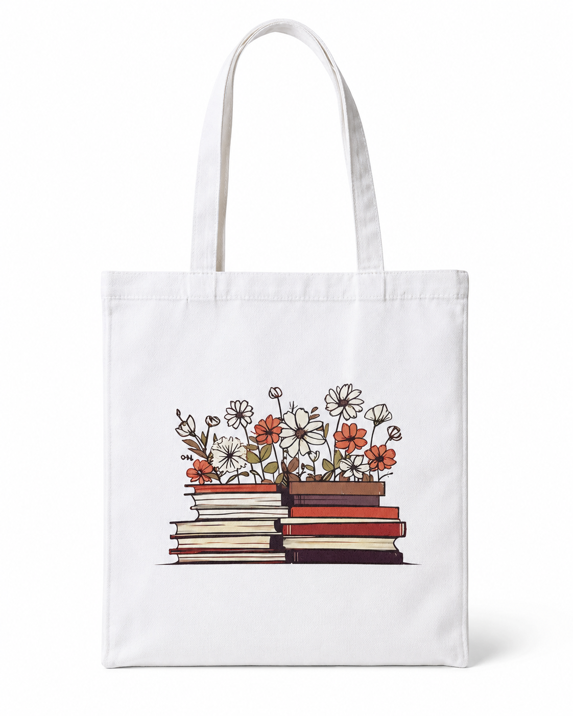 🤍 White Bookish Canvas Tote
