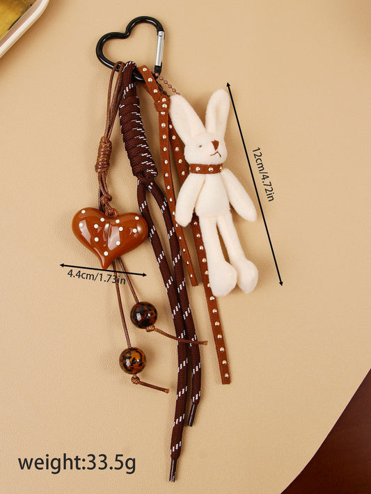 Cozy Plush Bunny Bag Charm – Cute Aesthetic Keychain