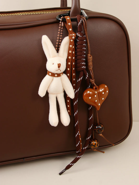 Cozy Plush Bunny Bag Charm – Cute Aesthetic Keychain