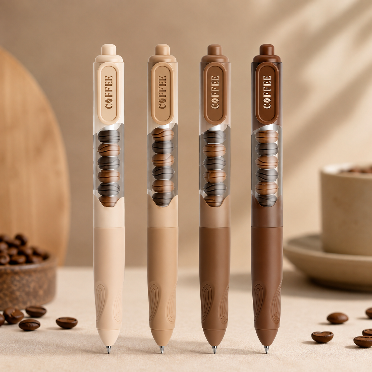 Coffee Bean Click Pen ☕ | 0.5mm Black Ink