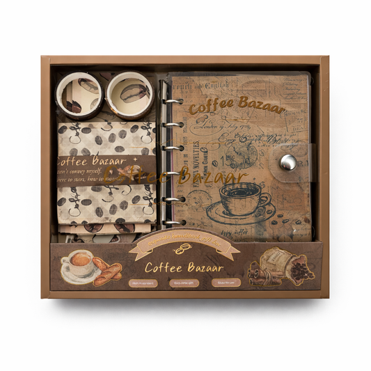 Coffee Bazaar – Vintage Cozy Journaling & Scrapbook Kit (155 pcs)
