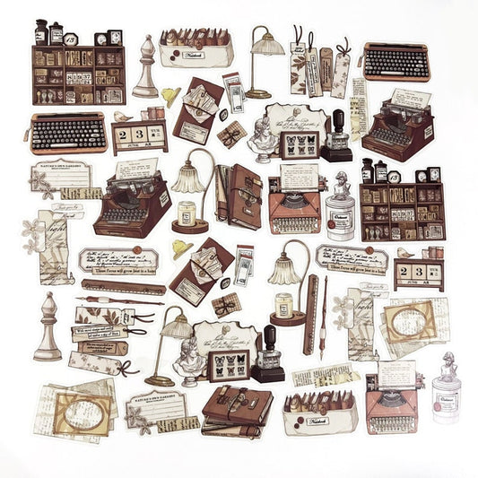 Vintage Story Sticker Set – 40 pcs Cozy Journaling Bundle 📜☕️