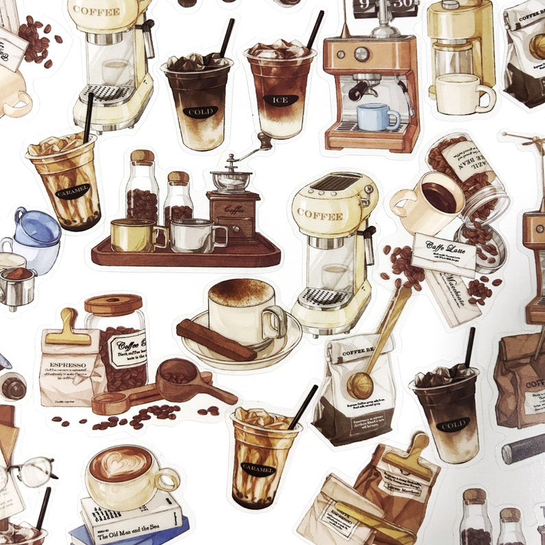 Vintage Story Sticker Set – 40 pcs Cozy Journaling Bundle 📜☕️